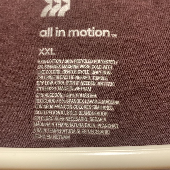 All in Motion Mens Maroon Color Short Sleeve Tee Shirts XXL - Picture 2 of 4
